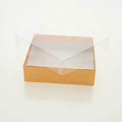 Lined Gold Board Box with PET Lid; Plain Base